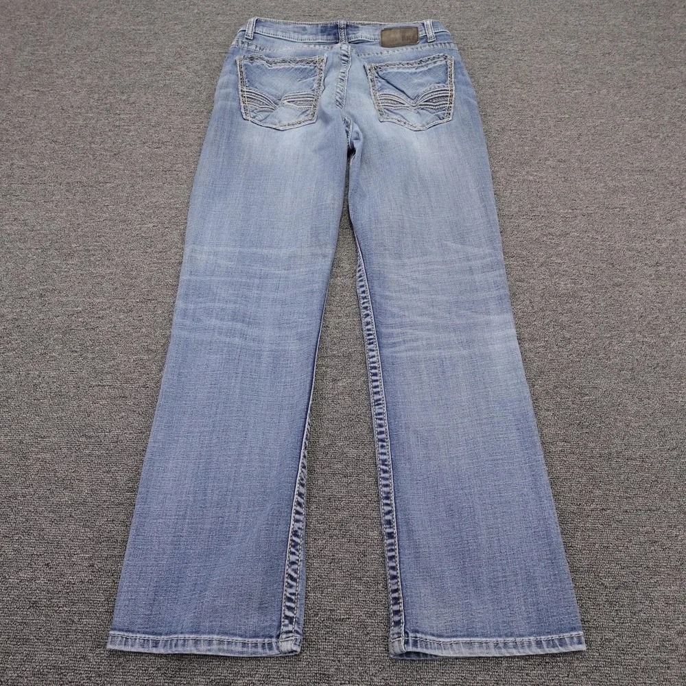 BKE Tyler Jeans Mens 34x31 Blue Light Wash Relaxed Straight Stretch Denim Pants